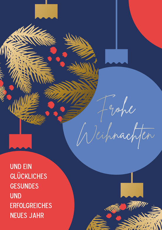 Weihnachtskarte: Weihnachtskugeln