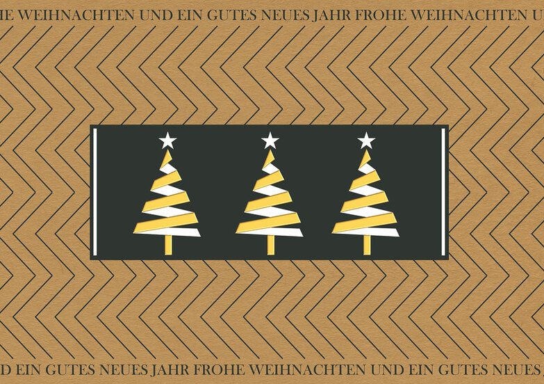 Grußkarte: Mit Ecken und gold