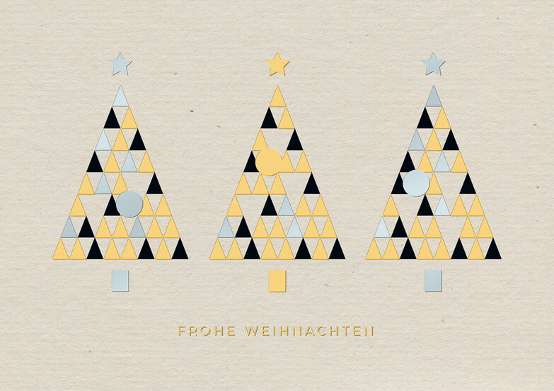 Weihnachtskarte: Musterbäume aus Dreiecken