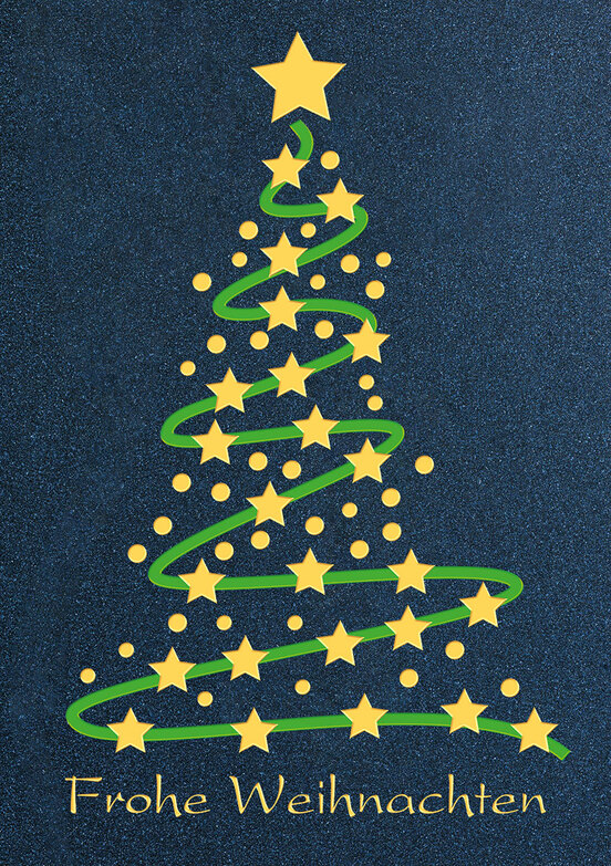 Weihnachtskarte: Golden Stars