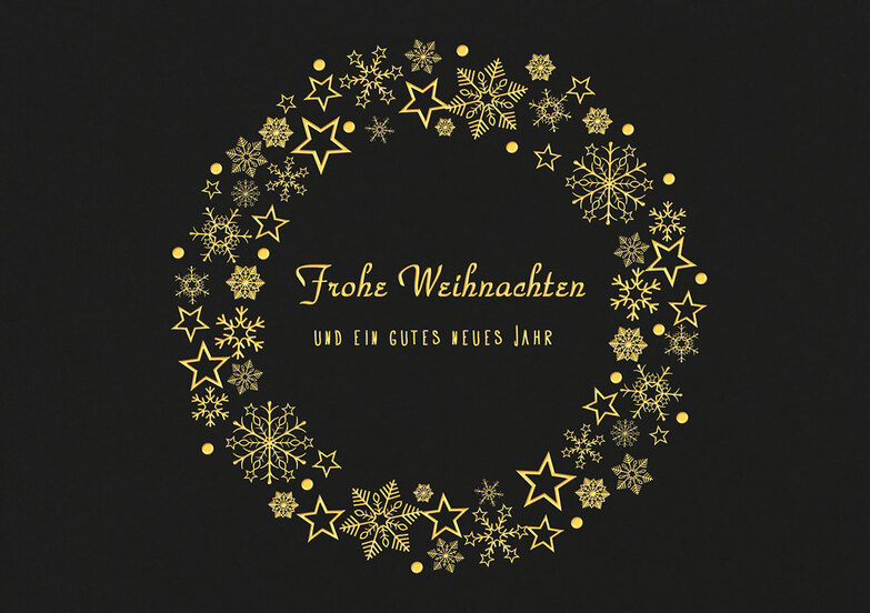 Weihnachtskarte: Funkelsternenkranz