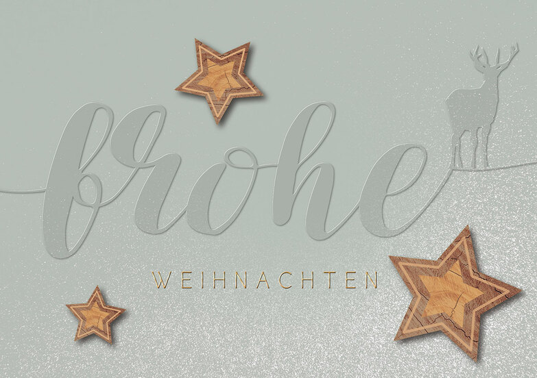 Weihnachtskarte: Holzsterne