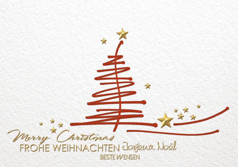 Weihnachtskarte: Stars and Tree