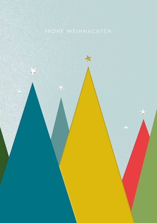 Weihnachtskarte: Baumspitzen