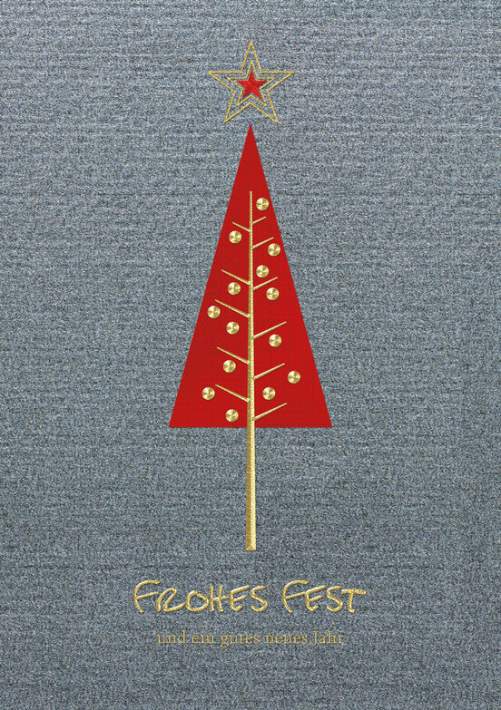 Weihnachtskarte: Roter Baum