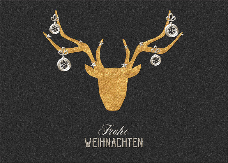 Weihnachtskarte: Golden Deer