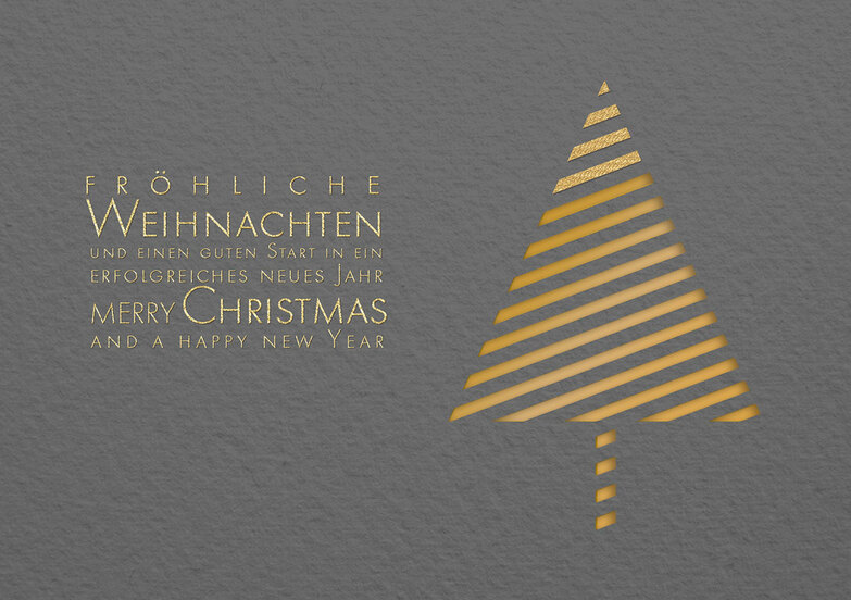 Weihnachtskarte: Linientreu - Gold