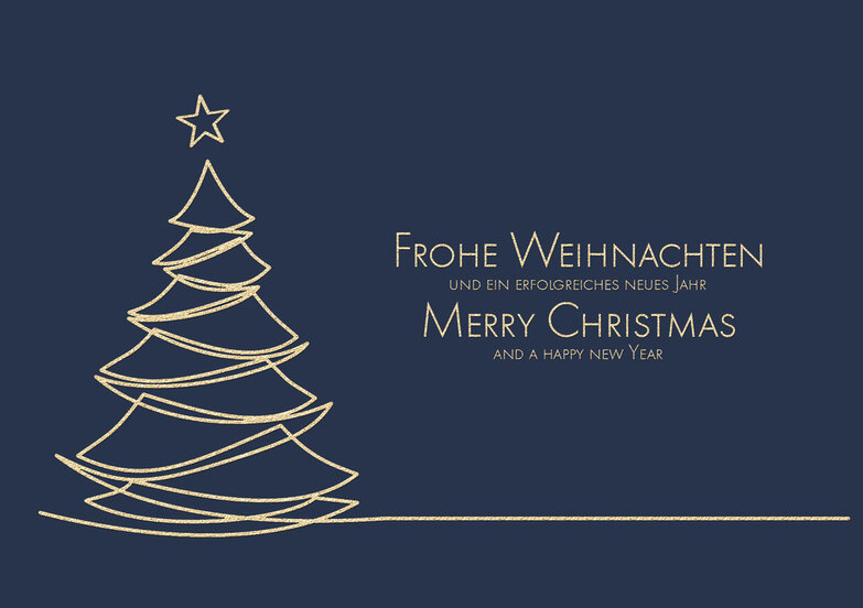 Weihnachtskarte: Gold und fein