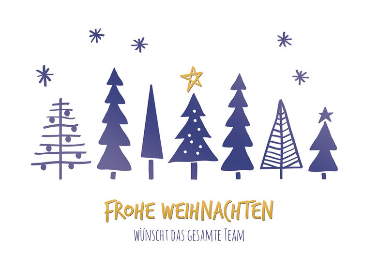 Weihnachtskarte: Sieben Tannen