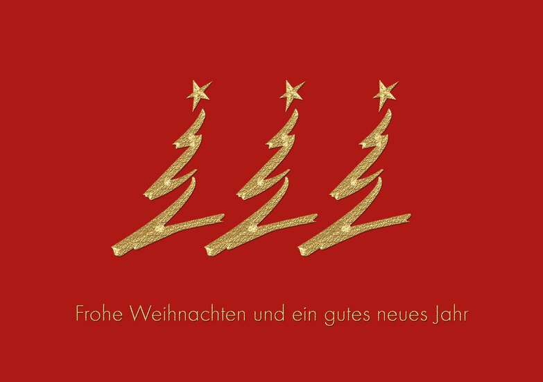 Weihnachtskarte: Drei im Schnitt