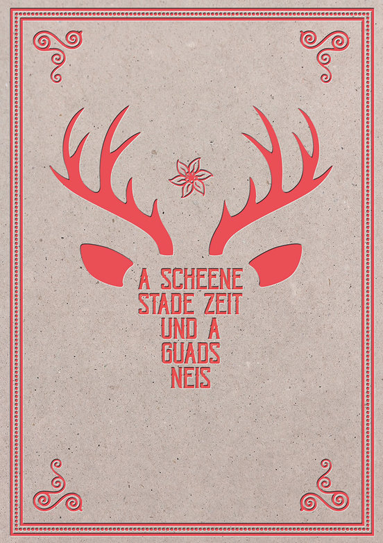 Weihnachtskarte: Mit Geweih
