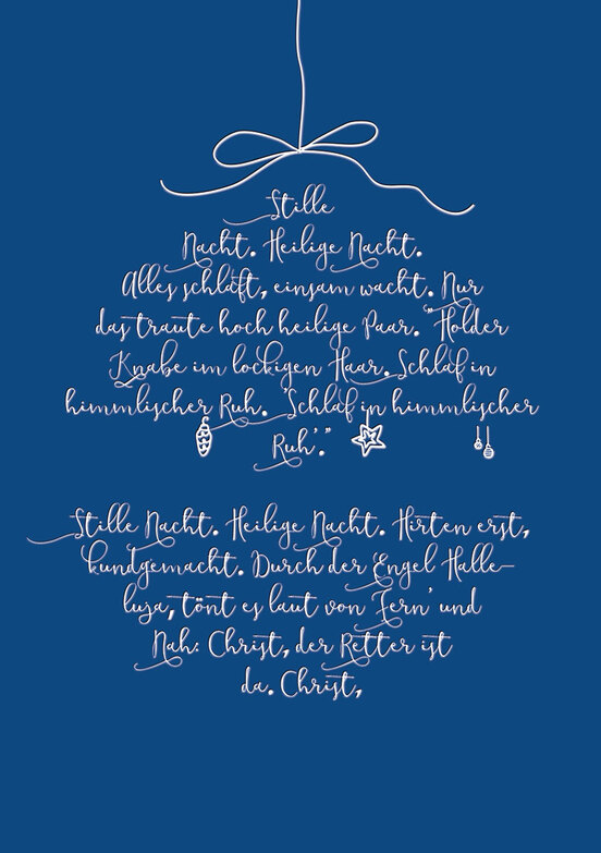 Weihnachtskarte: Schwungvolle Textkugel