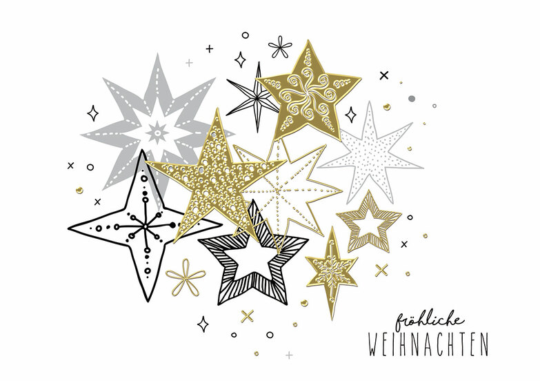 Weihnachtskarte: Sternentanz