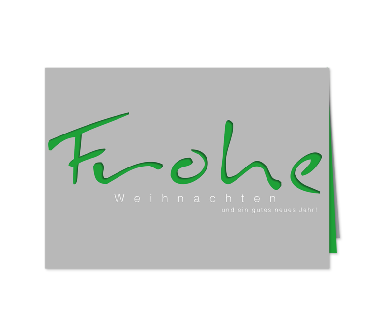 Karte: Frohe Weihnachten - Grün