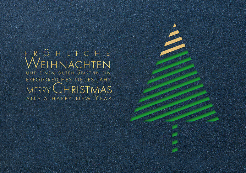 Weihnachtskarte: Quer - Grün