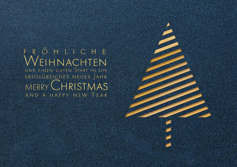 Weihnachtskarte: Quer - Gold