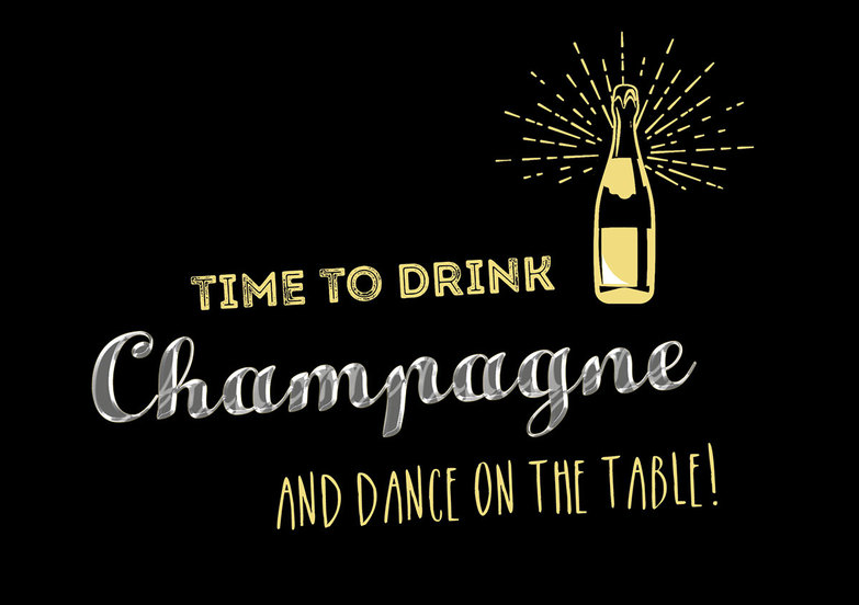 Grußkarte: Time for Champagne