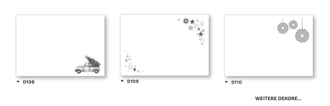 Dekore für Weihnachtskarten