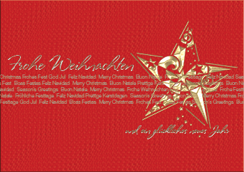 Weihnachtskarte mit einem Stern und Weihnachtswünsche